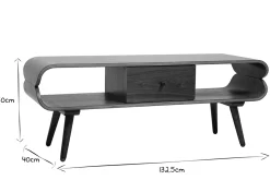 Hot Miliboo Mueble TV vintage con compartimentos de almacenaje de madera oscura 132 cm TAKLA