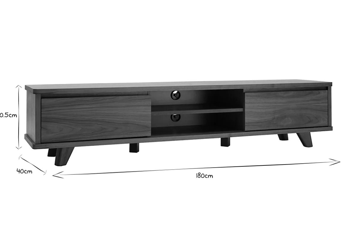 Cheap Miliboo Mueble TV vintage de nogal 180 cm FIFTIES