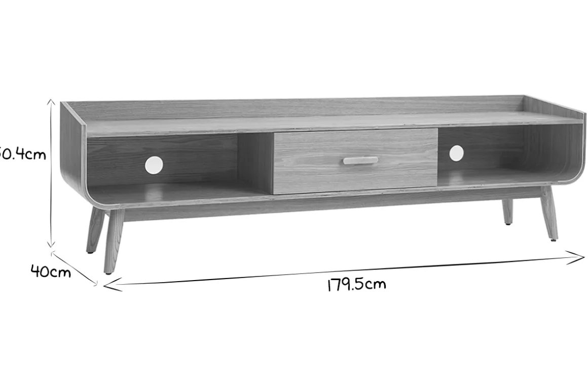 Hot Miliboo Mueble TV vintage madera nogal 180 cm HALLEN