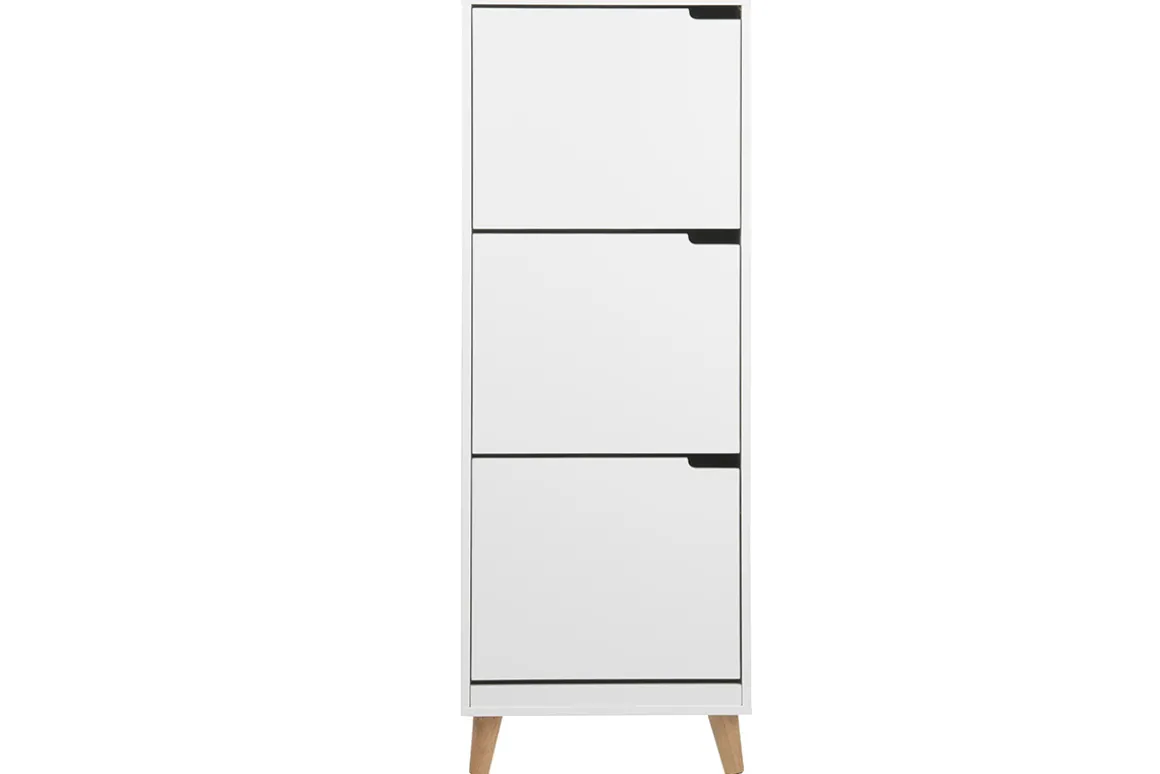 Cheap Miliboo Mueble zapatero nórdico 3 cajones madera y blanco MITRAA