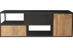 Outlet Miliboo Muuble TV en mango y metal negro JAIPUR