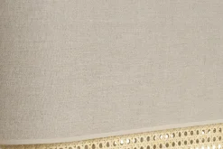 Fashion Miliboo Pantalla para lámpara de techo doble de lino natural y ratán natural 62 cm TIWY
