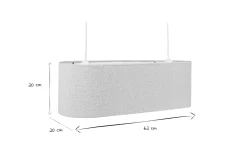 Best Sale Miliboo Pantalla para lámpara de techo doble de borreguillo color crudo 62 cm TESSA