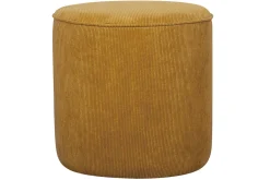 Online Miliboo Puf redondo de pana amarilla 40 cm diám. LOUIS