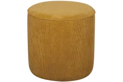 Online Miliboo Puf redondo de pana amarilla 40 cm diám. LOUIS
