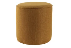 Online Miliboo Puf redondo de tela amarillo comino 40 cm diám. COQ