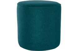 Online Miliboo Puf redondo de tela azul pavo 40 cm diám. COQ