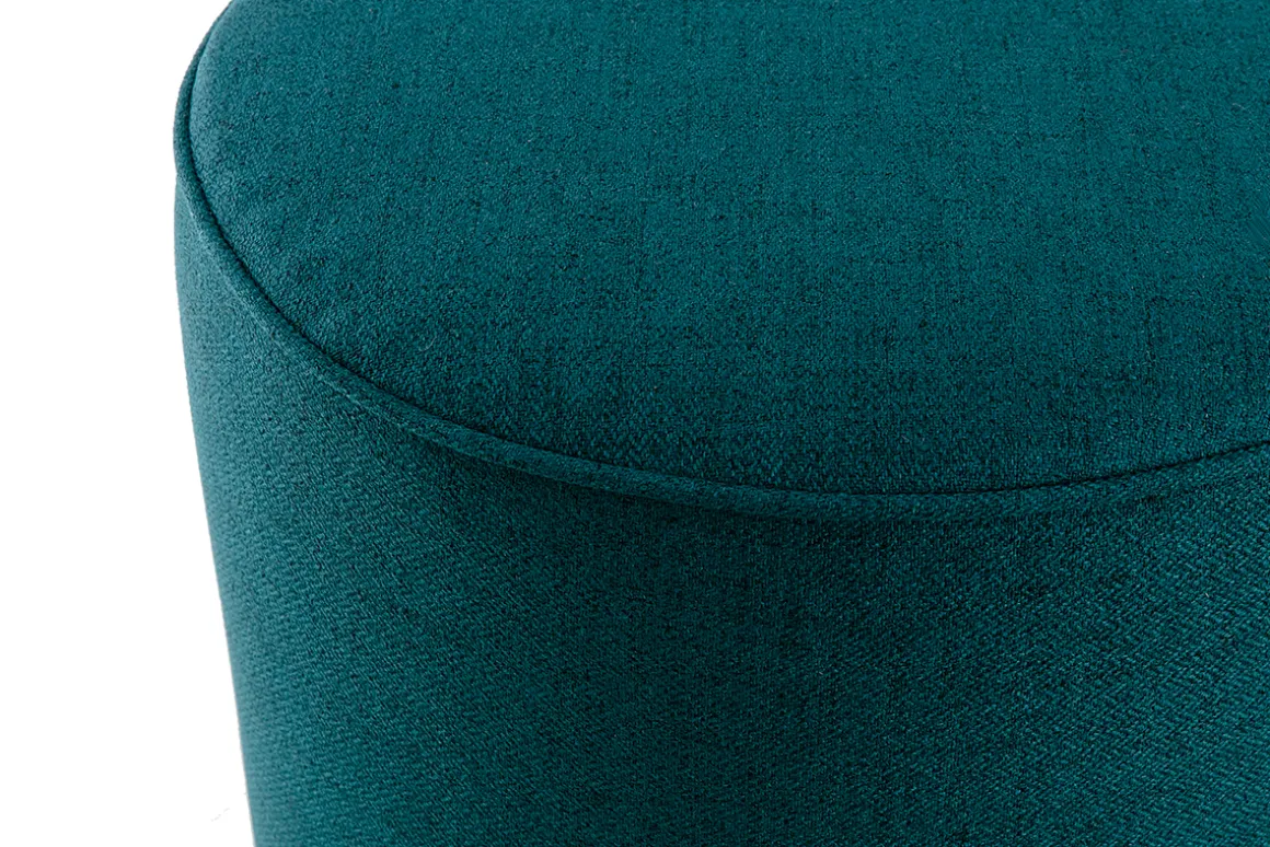 Online Miliboo Puf redondo de tela azul pavo 40 cm diám. COQ