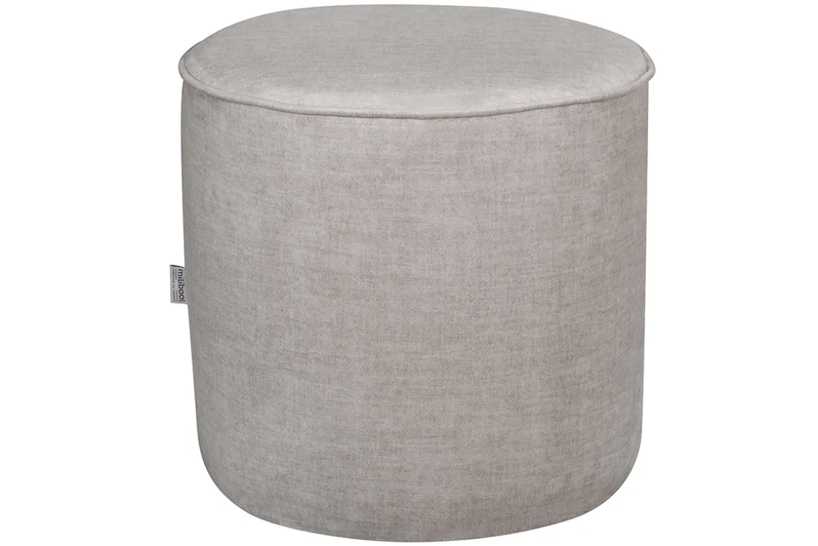 Online Miliboo Puf redondo de tela beige 40 cm diám. COQ