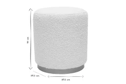 Cheap Miliboo Puf redondo de tela efecto lana bouclée blanco roto y metal dorado D40 cm AMAYA