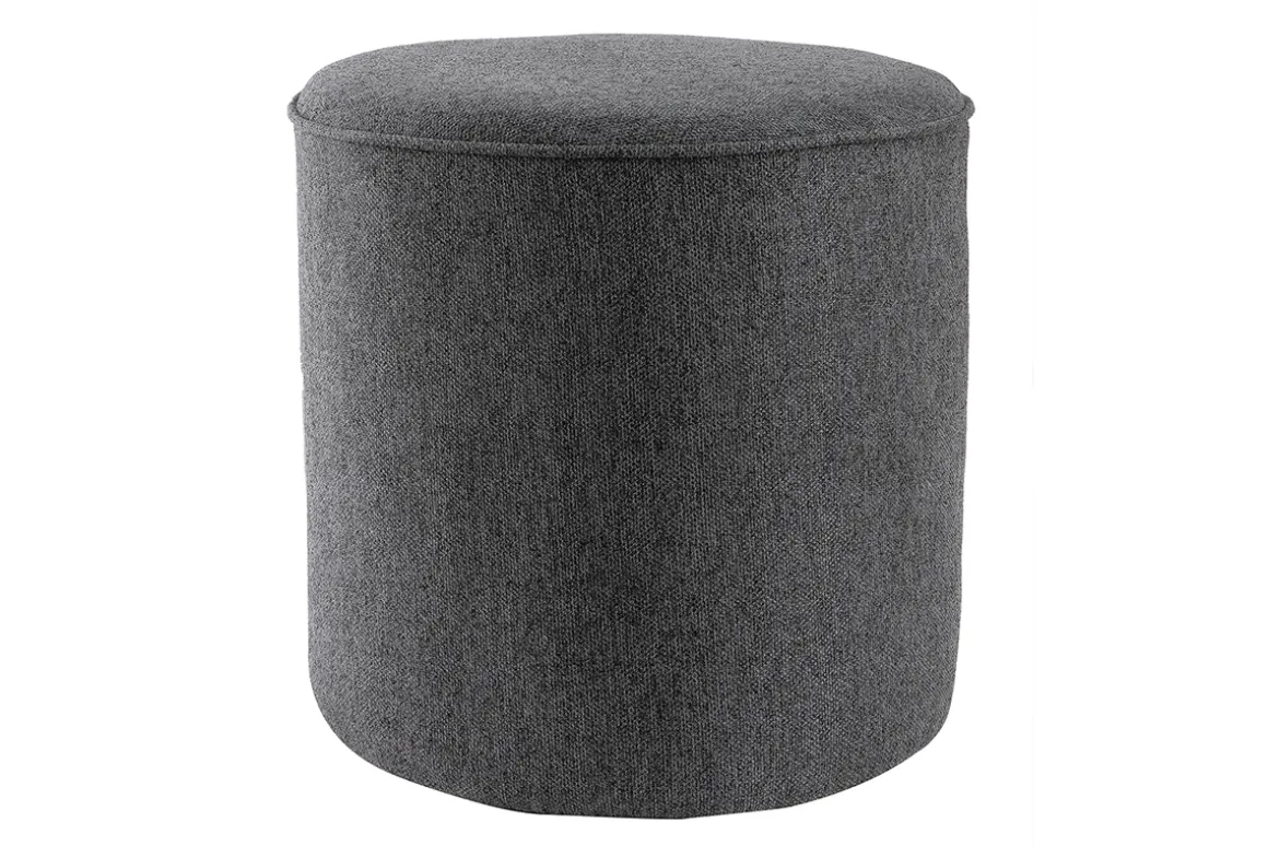 Cheap Miliboo Puf redondo de tela gris antracita 40 cm diám. COQ
