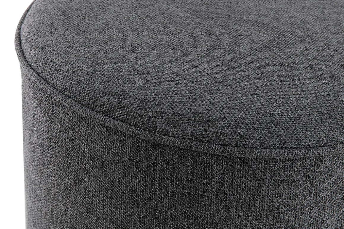 Cheap Miliboo Puf redondo de tela gris antracita 40 cm diám. COQ