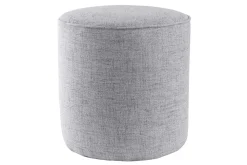 Discount Miliboo Puf redondo de tela gris claro 40 cm diám. COQ