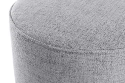Discount Miliboo Puf redondo de tela gris claro 40 cm diám. COQ