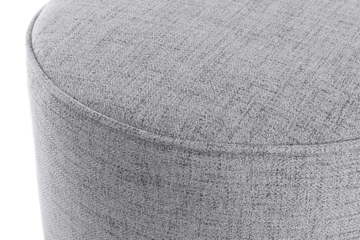 Discount Miliboo Puf redondo de tela gris claro 40 cm diám. COQ