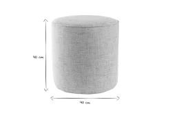 Discount Miliboo Puf redondo de tela gris claro 40 cm diám. COQ