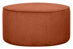 Fashion Miliboo Puf redondo de terciopelo acanalado color tierra quemada 70 cm diám. LOUIS