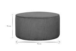 Fashion Miliboo Puf redondo de terciopelo acanalado color tierra quemada 70 cm diám. LOUIS
