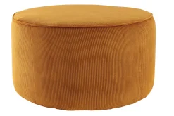 Cheap Miliboo Puf redondo de terciopelo acanalado amarillo 70 cm diám. LOUIS