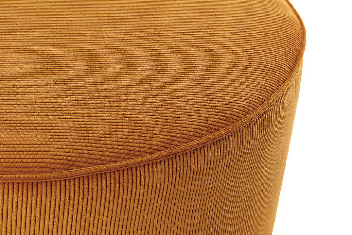 Cheap Miliboo Puf redondo de terciopelo acanalado amarillo 70 cm diám. LOUIS