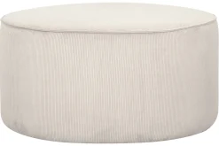 Best Sale Miliboo Puf redondo de terciopelo acanalado color crudo 70 cm diám. LOUIS