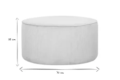 Best Sale Miliboo Puf redondo de terciopelo acanalado color crudo 70 cm diám. LOUIS