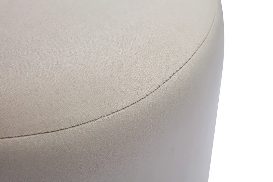 Hot Miliboo Puf redondo de terciopelo topo y metal dorado D40 cm AMAYA