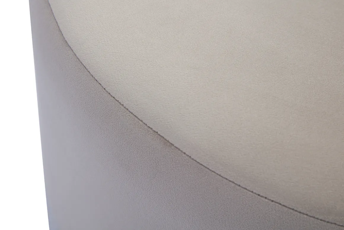 Fashion Miliboo Puf redondo de terciopelo taupe y metal dorado D54 cm AMAYA