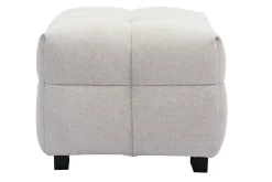 Clearance Miliboo Puf reposapiés de diseño con tejido efecto aterciopelado texturizado beige CORTO