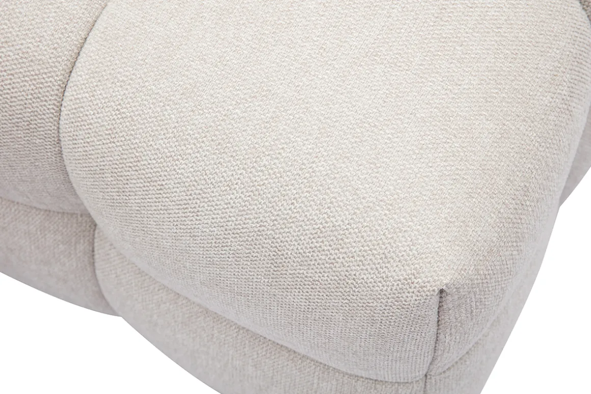 Clearance Miliboo Puf reposapiés de diseño con tejido efecto aterciopelado texturizado beige CORTO