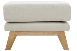 Clearance Miliboo Puf reposapiés nórdico desenfundable beige OSLO
