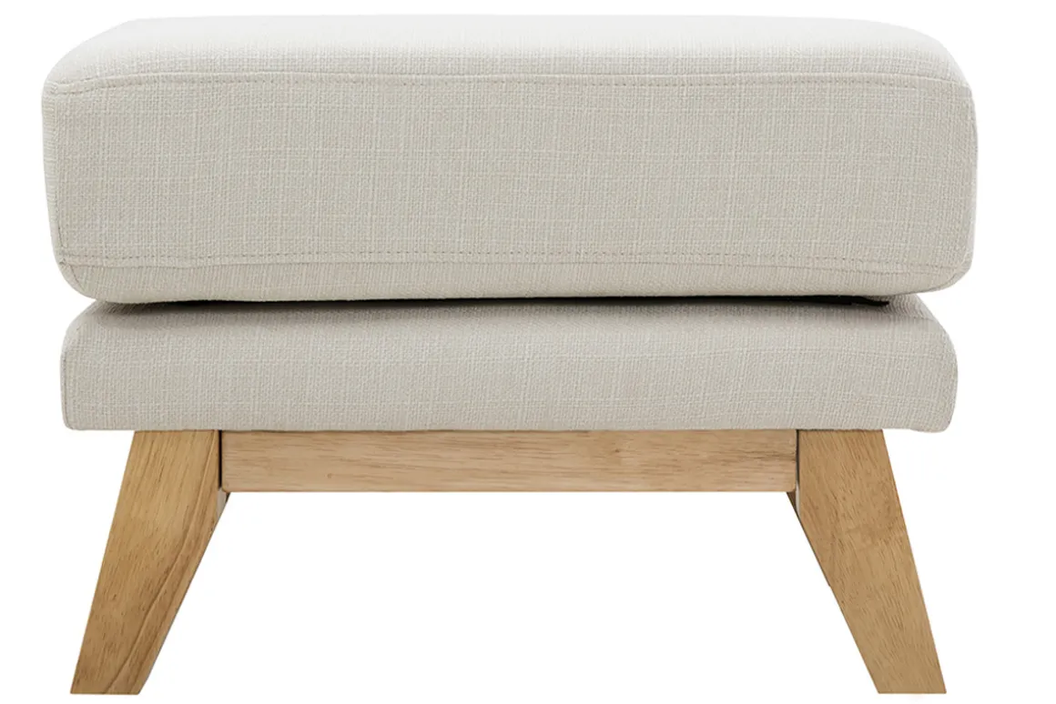 Clearance Miliboo Puf reposapiés nórdico desenfundable beige OSLO