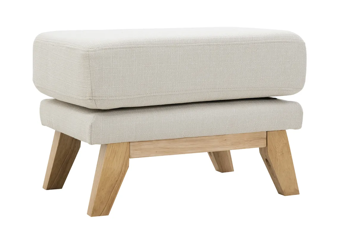 Clearance Miliboo Puf reposapiés nórdico desenfundable beige OSLO