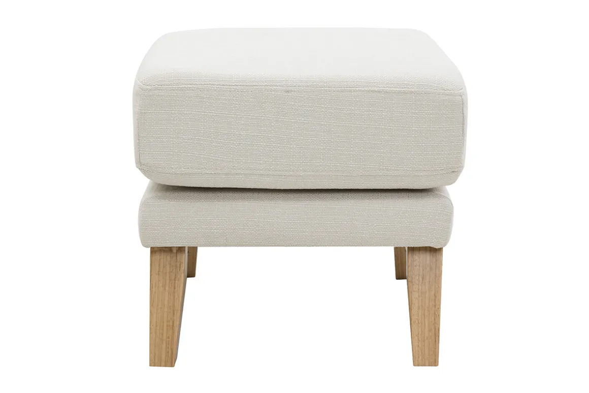 Clearance Miliboo Puf reposapiés nórdico desenfundable beige OSLO