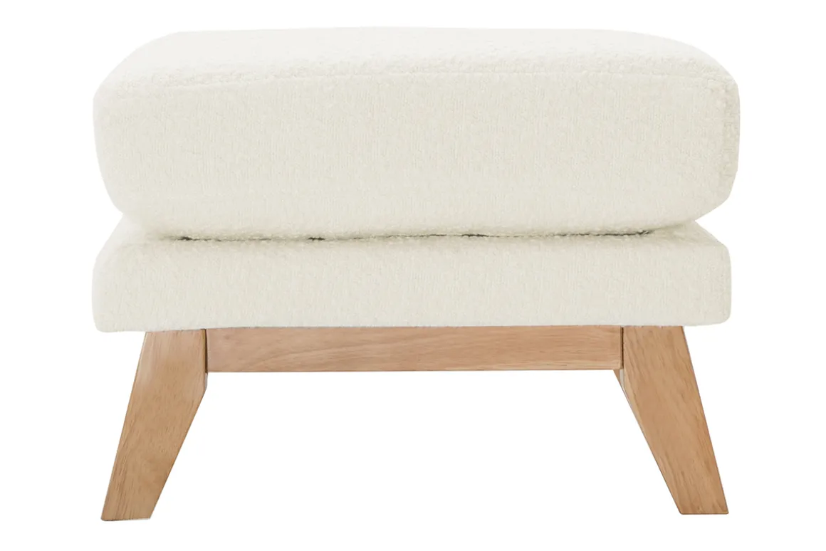 Store Miliboo Puf reposapiés nórdico desenfundable efecto borreguillo blanco OSLO