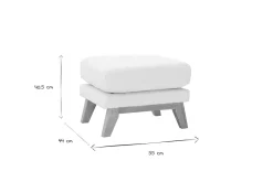 Store Miliboo Puf reposapiés nórdico desenfundable efecto borreguillo blanco OSLO
