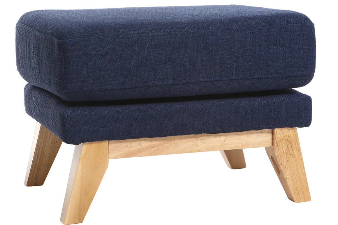 Sale Miliboo Reposapiés puff nórdico azul oscuro OSLO