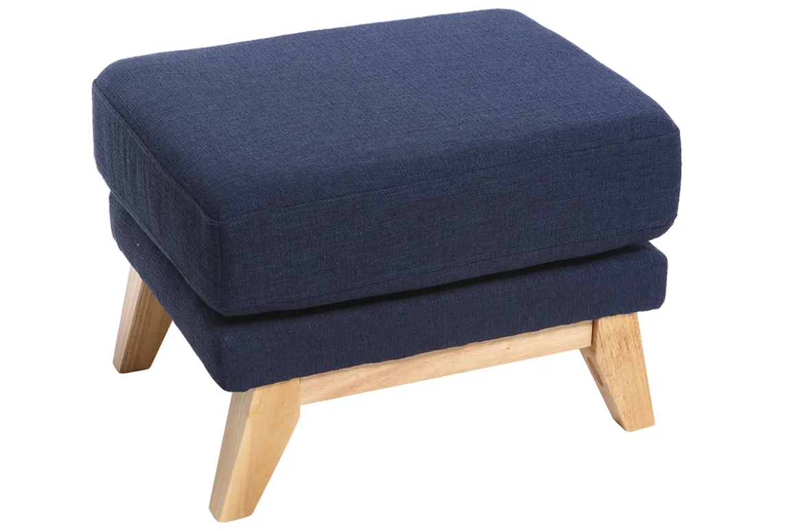 Sale Miliboo Reposapiés puff nórdico azul oscuro OSLO