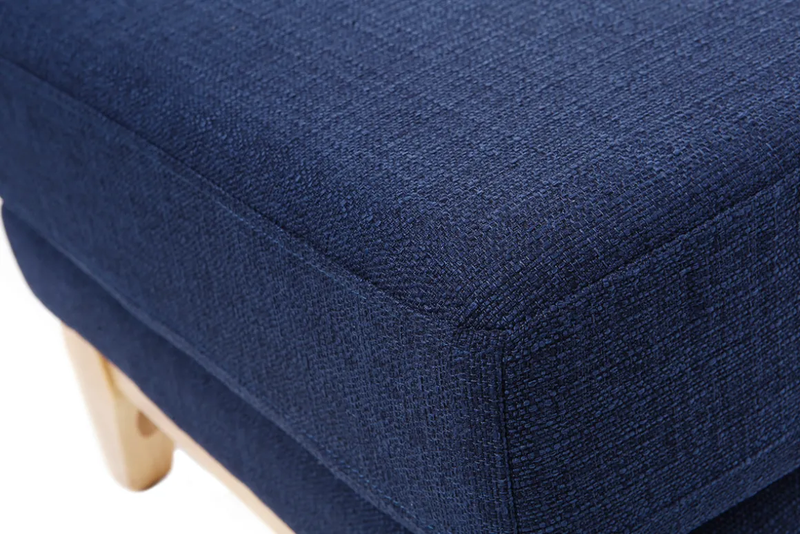 Sale Miliboo Reposapiés puff nórdico azul oscuro OSLO