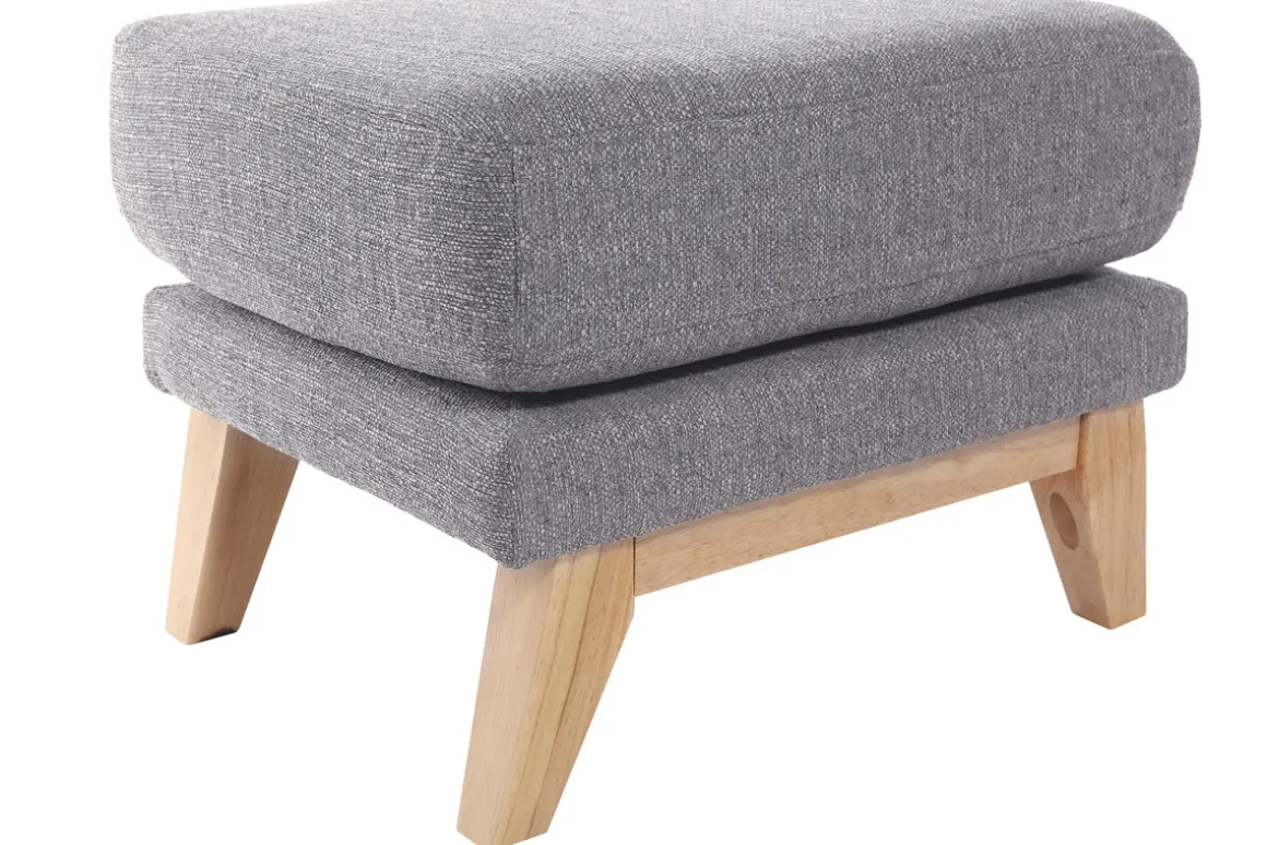 Store Miliboo Reposapiés puff nórdico gris claro OSLO