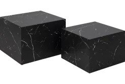 Fashion Miliboo Set 2 mesas de centro de diseño efecto mármol negro CALLA