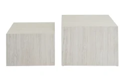 Discount Miliboo Set 2 mesas de centro de diseño efecto travertino CALLA