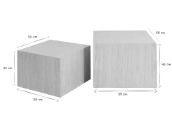 Discount Miliboo Set 2 mesas de centro de diseño efecto travertino CALLA
