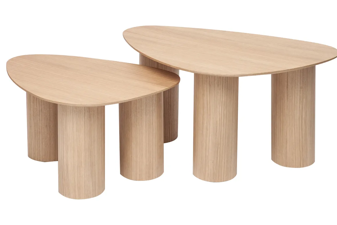 Store Miliboo Set 2 mesas de centro nido de madera clara FOLEEN