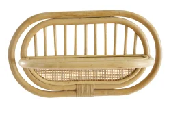 Outlet Miliboo Set de 2 estanterías de pared de ratán y caña 45 cm SYBILLE