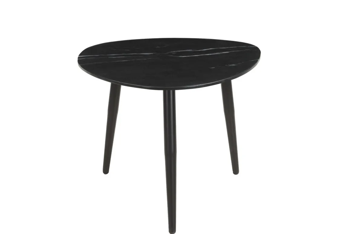 Best Sale Miliboo Set de 2 mesas de centro ovaladas de mármol negro y metal PLATZ