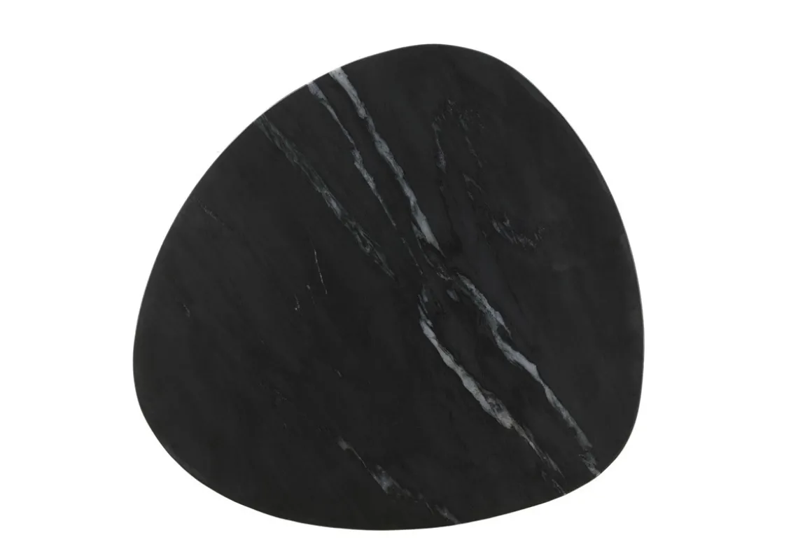 Best Sale Miliboo Set de 2 mesas de centro ovaladas de mármol negro y metal PLATZ