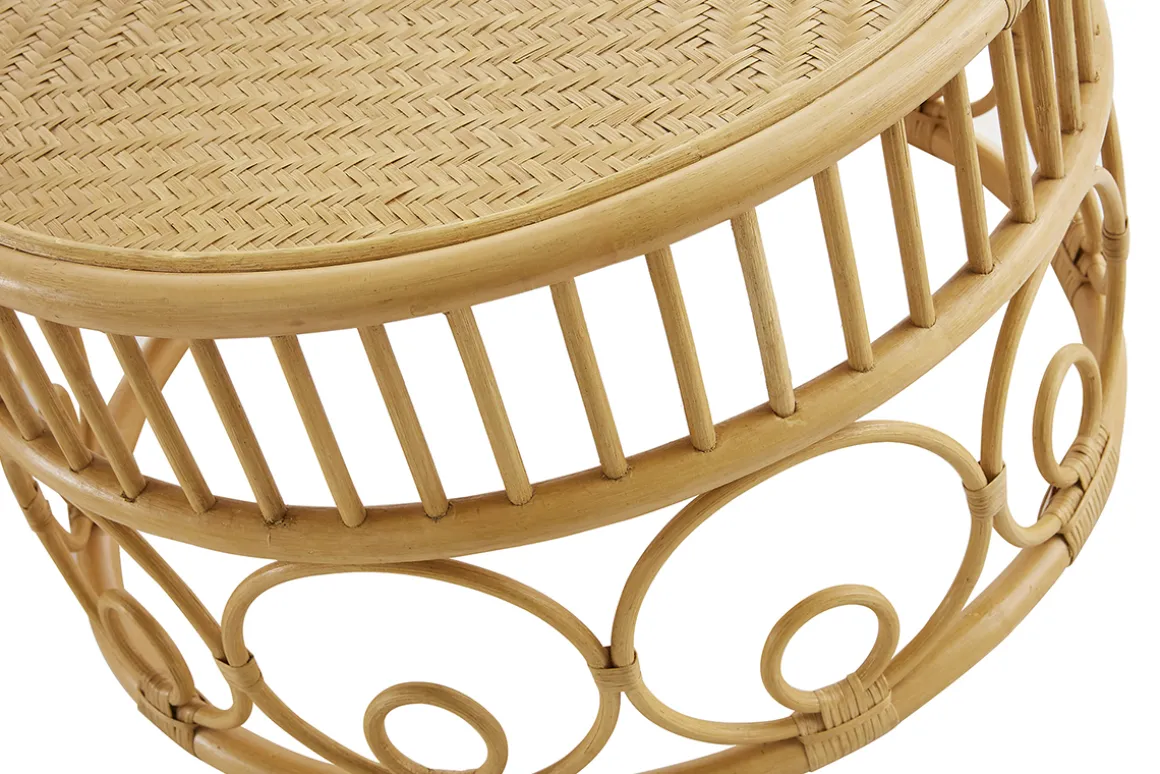 Cheap Miliboo Set de 2 mesas de centro redondas de ratán y bambú 70 cm y 40 cm SORAYA