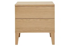 Best Sale Miliboo Set de 2 mesillas de noche nórdicas con almacenaje y 2 cajones de madera de roble claro 50 cm FREDDY
