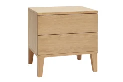 Best Sale Miliboo Set de 2 mesillas de noche nórdicas con almacenaje y 2 cajones de madera de roble claro 50 cm FREDDY